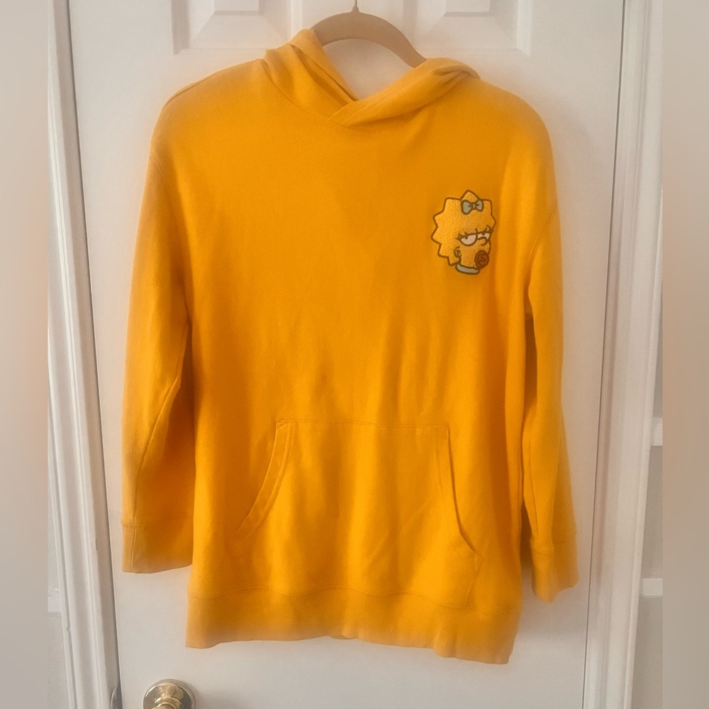 The Simpson Hoodie Youth Size L (10-12) Yellow Maggie With Attitude Embroidered